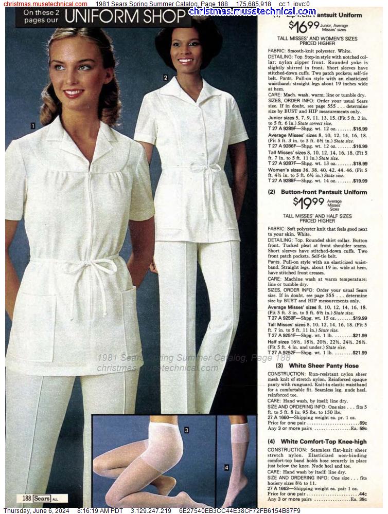 1981 Sears Spring Summer Catalog, Page 188