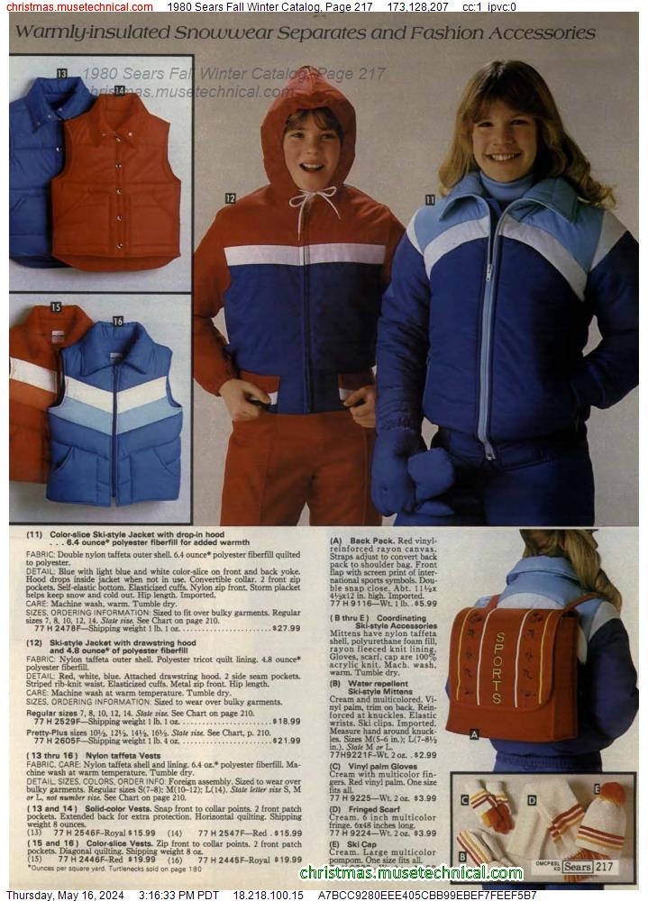 1980 Sears Fall Winter Catalog, Page 217