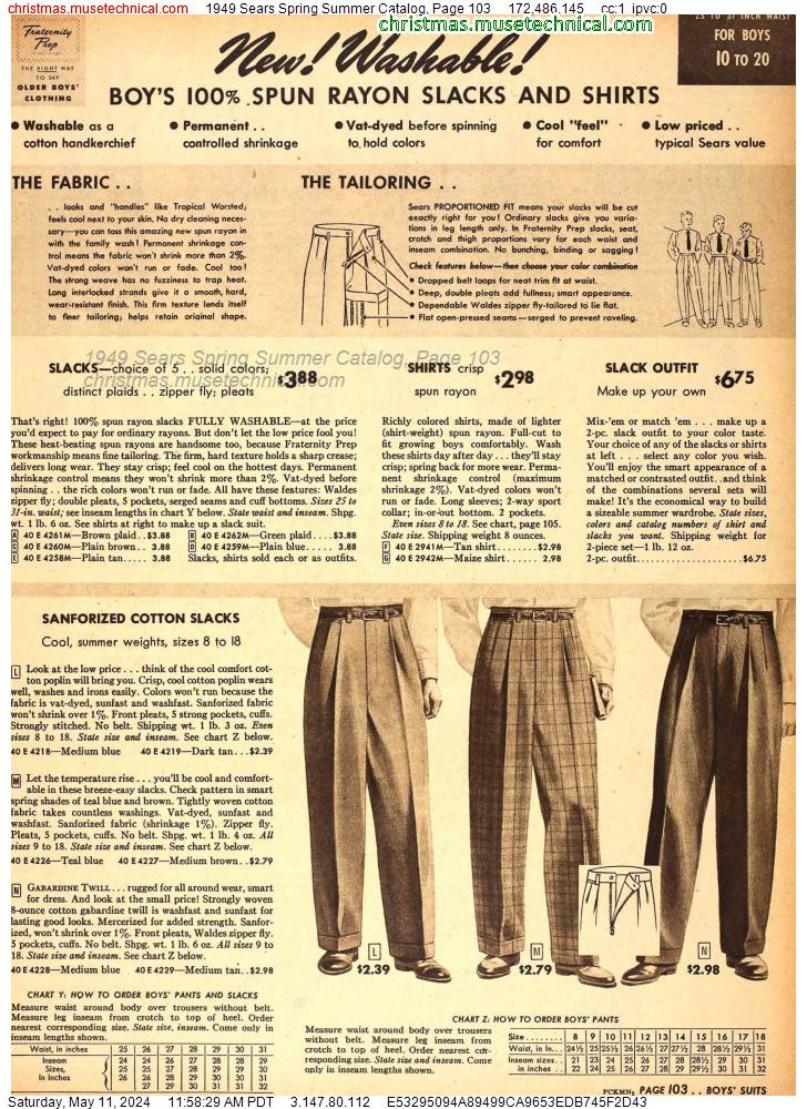 1949 Sears Spring Summer Catalog, Page 103