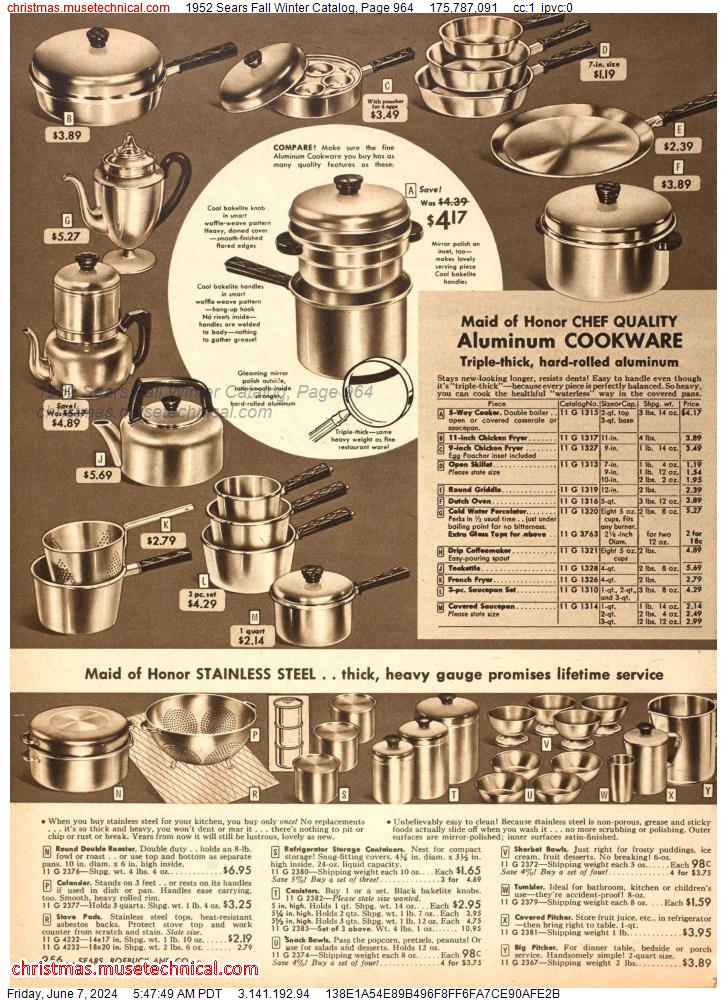 1952 Sears Fall Winter Catalog, Page 964