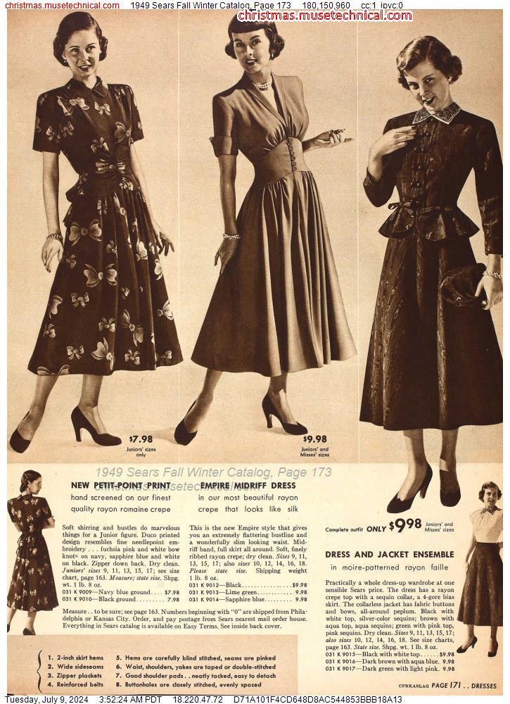 1949 Sears Fall Winter Catalog, Page 173