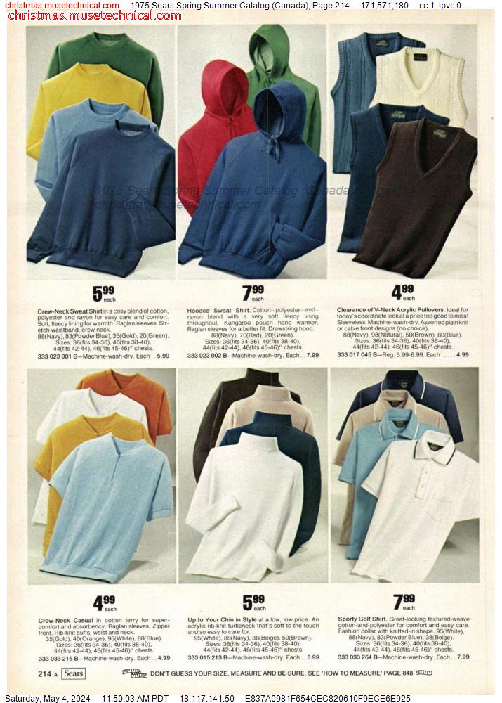 1975 Sears Spring Summer Catalog (Canada), Page 214