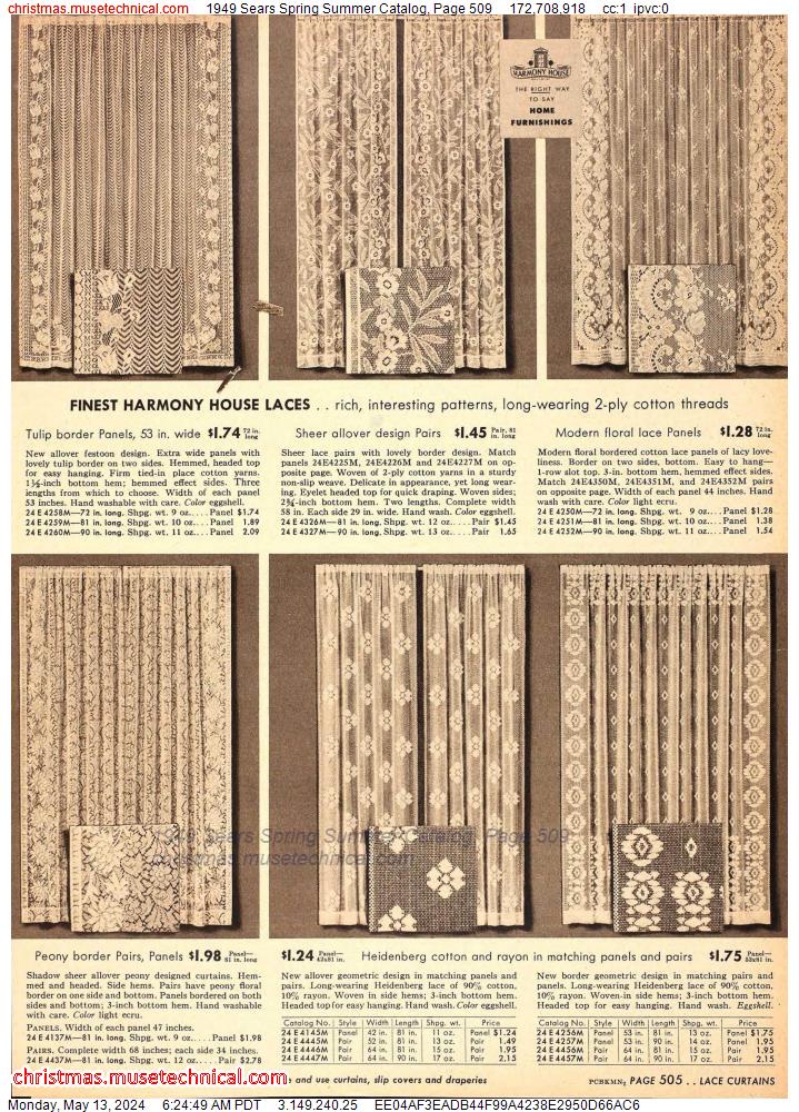 1949 Sears Spring Summer Catalog, Page 509