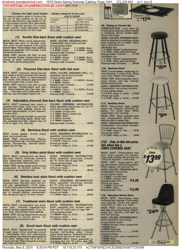 1976 Sears Spring Summer Catalog, Page 1001