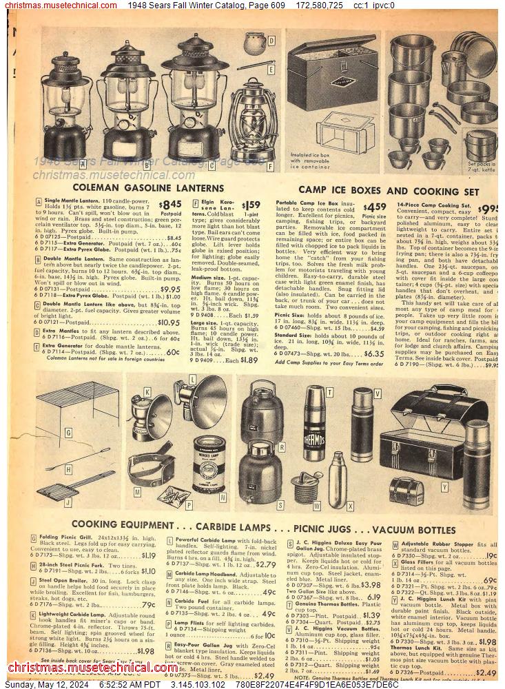 1948 Sears Fall Winter Catalog, Page 609