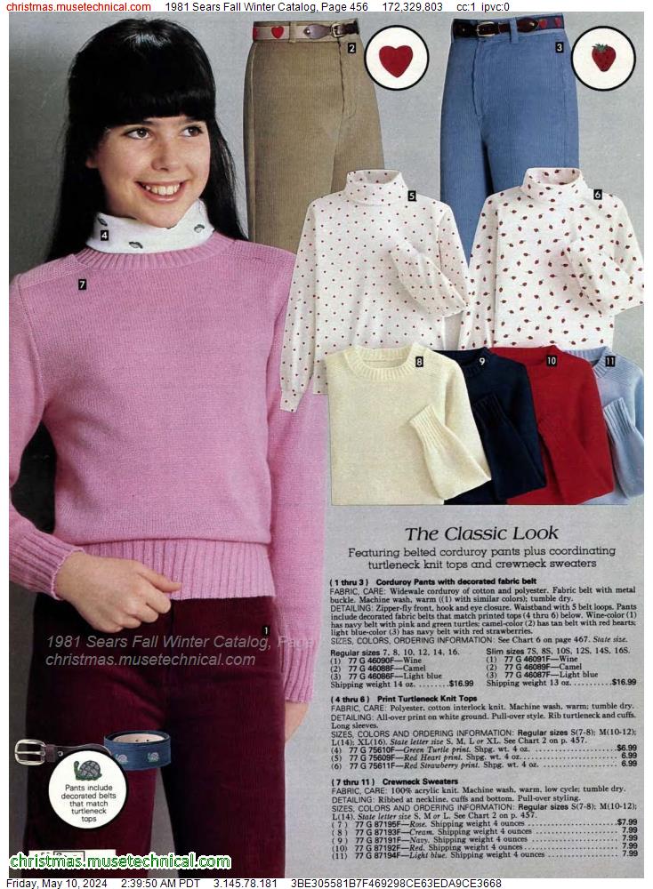 1981 Sears Fall Winter Catalog, Page 456