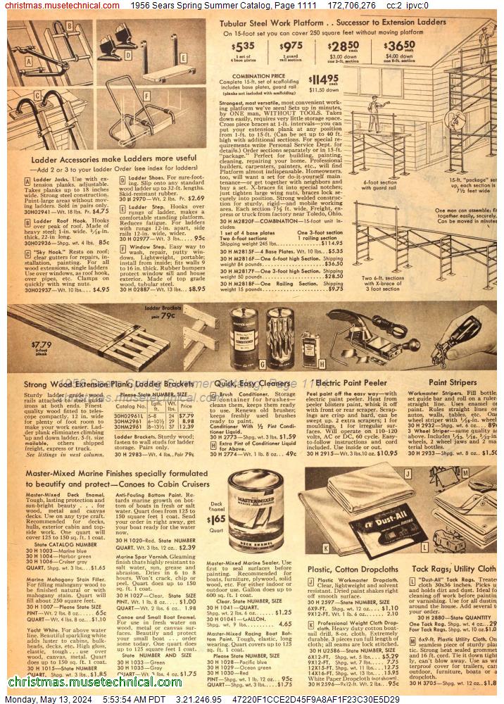 1956 Sears Spring Summer Catalog, Page 1111