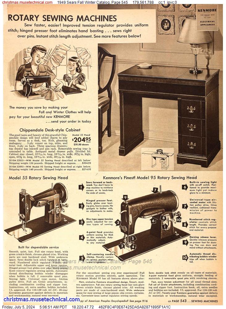 1949 Sears Fall Winter Catalog, Page 545