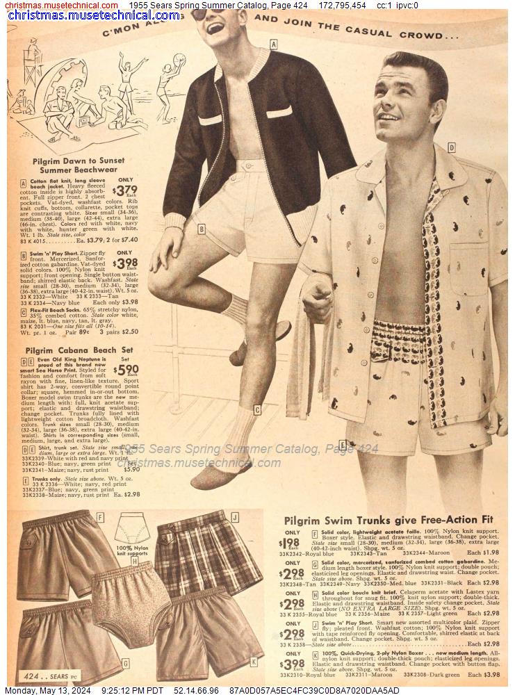 1955 Sears Spring Summer Catalog, Page 424
