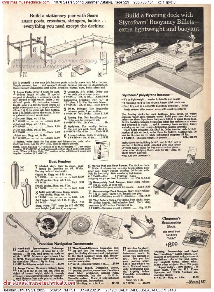 1970 Sears Spring Summer Catalog, Page 529