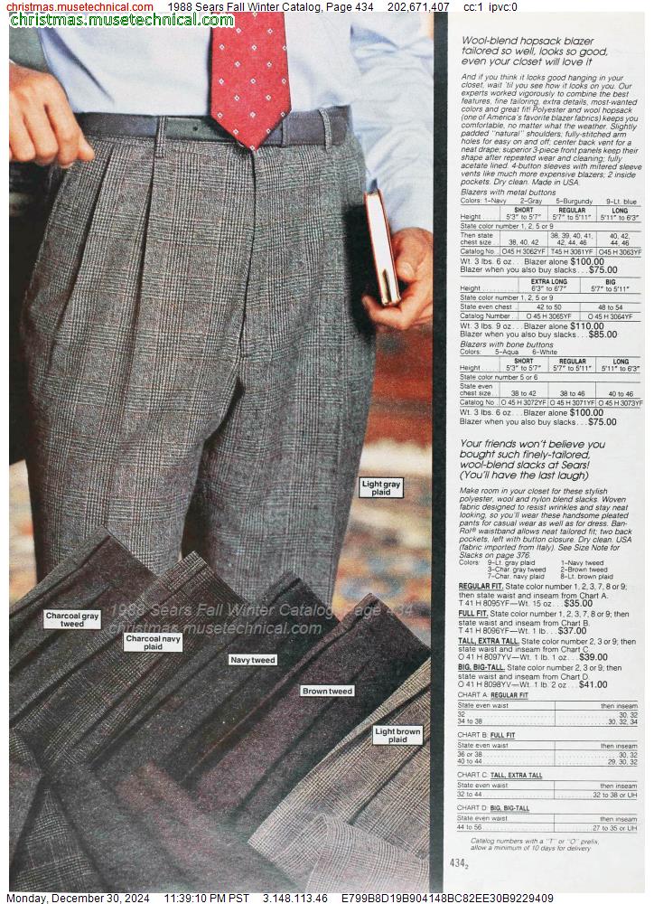 1988 Sears Fall Winter Catalog, Page 434