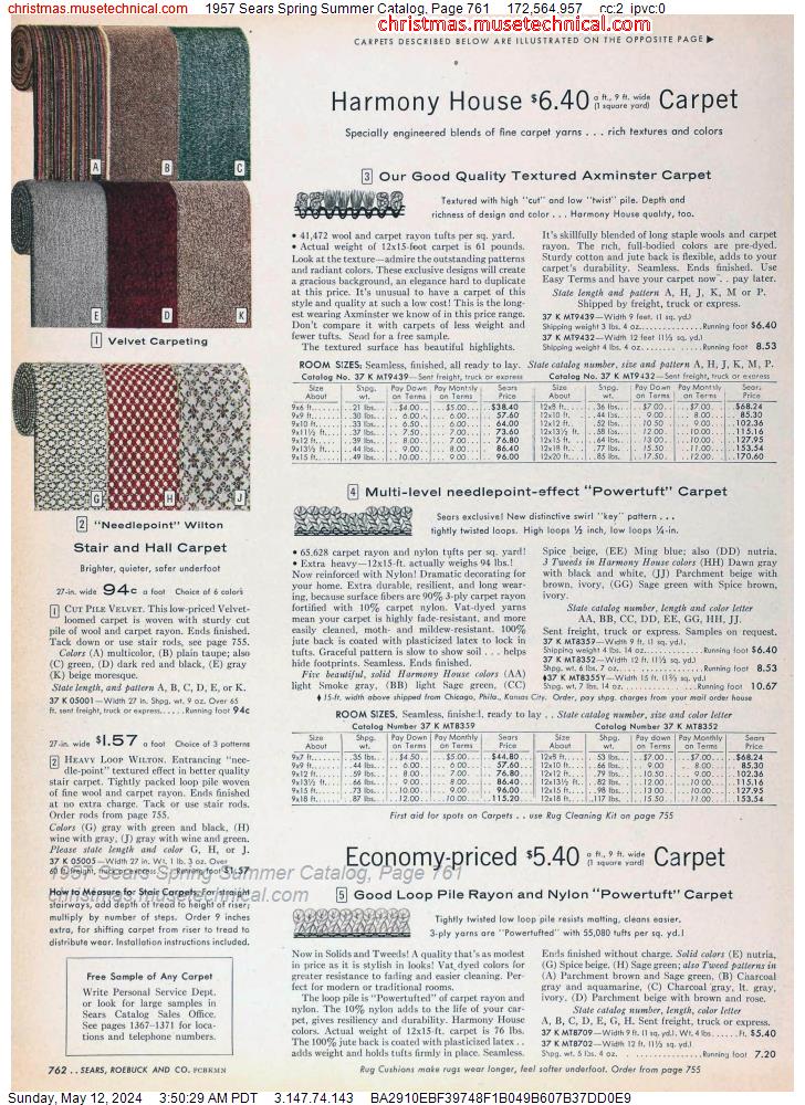 1957 Sears Spring Summer Catalog, Page 761