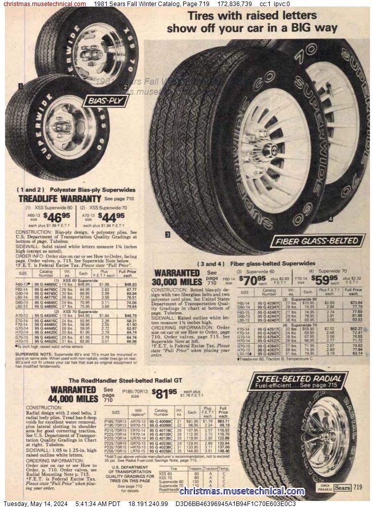 1981 Sears Fall Winter Catalog, Page 719