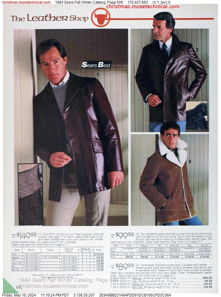 1984 Sears Fall Winter Catalog, Page 509
