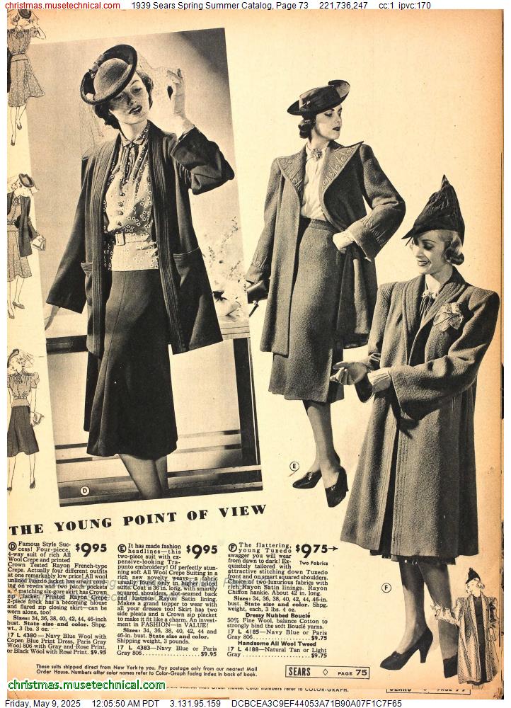 1939 Sears Spring Summer Catalog, Page 73