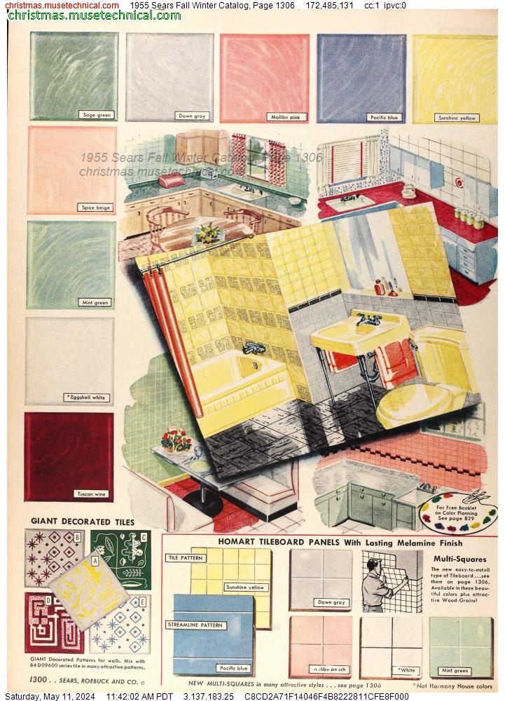 1955 Sears Fall Winter Catalog, Page 1306
