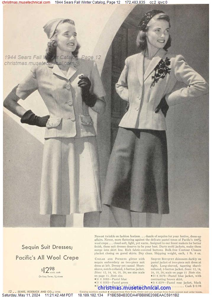 1944 Sears Fall Winter Catalog, Page 12