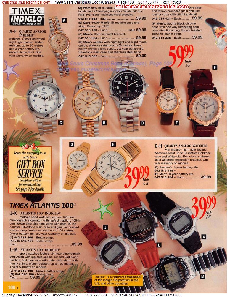 1998 Sears Christmas Book (Canada), Page 108