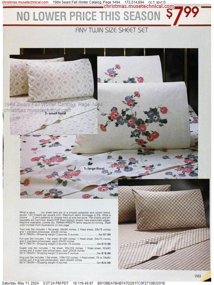 1984 Sears Fall Winter Catalog, Page 1494