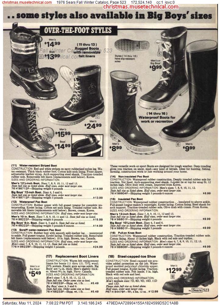 1976 Sears Fall Winter Catalog, Page 523