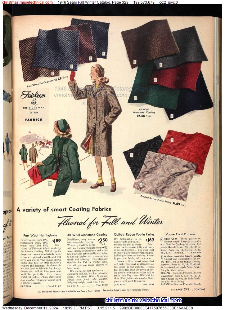 1946 Sears Fall Winter Catalog, Page 323