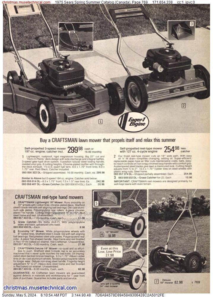 1975 Sears Spring Summer Catalog (Canada), Page 769