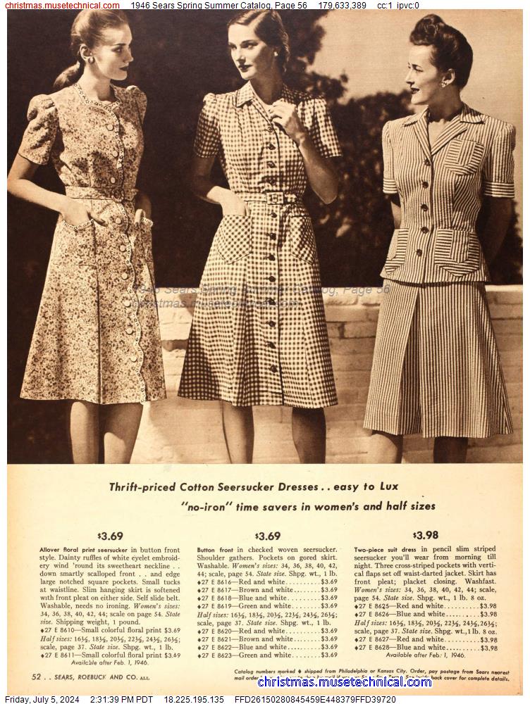 1946 Sears Spring Summer Catalog, Page 56