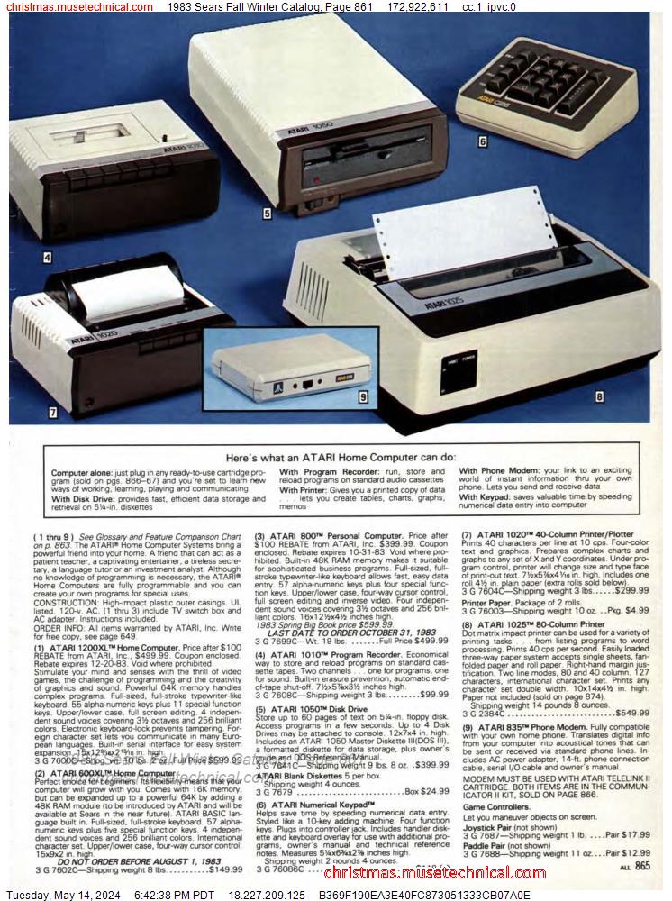 1983 Sears Fall Winter Catalog, Page 861