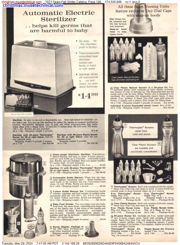 1971 Sears Fall Winter Catalog, Page 106