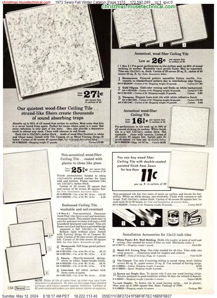 1972 Sears Fall Winter Catalog, Page 1170