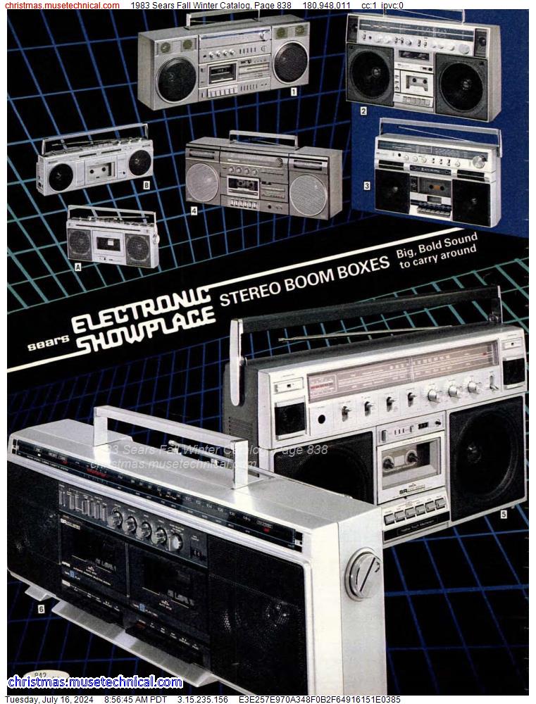 1983 Sears Fall Winter Catalog, Page 838