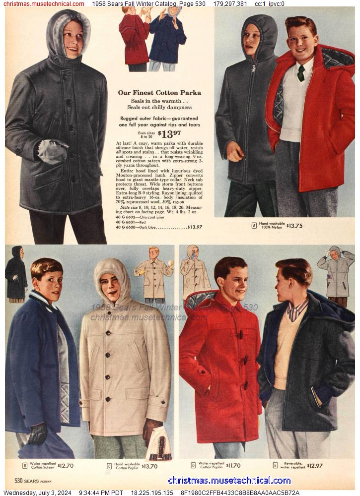 1958 Sears Fall Winter Catalog, Page 530