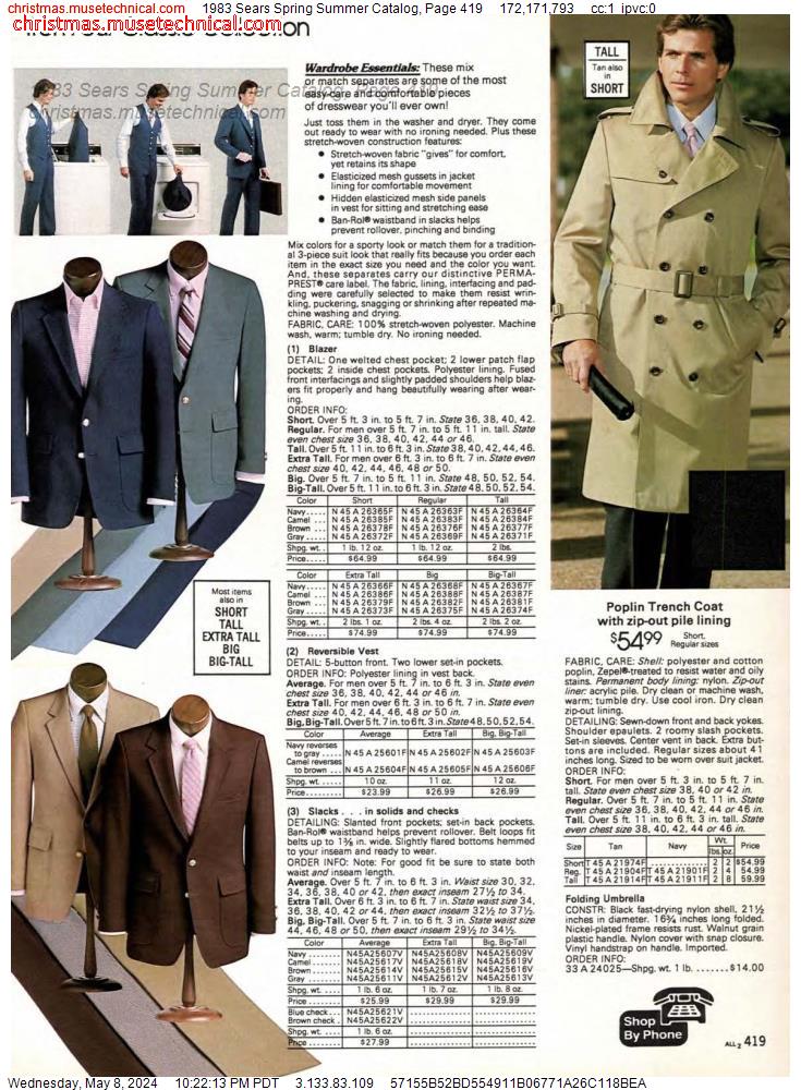 1983 Sears Spring Summer Catalog, Page 419