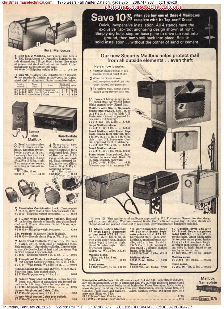 1975 Sears Fall Winter Catalog, Page 875