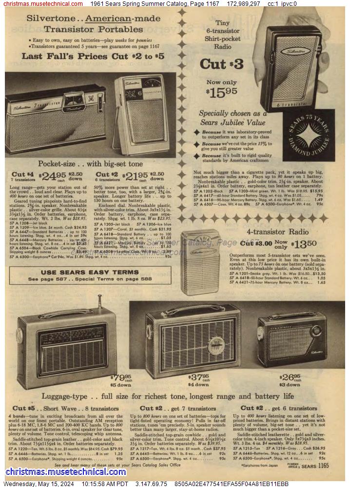 1961 Sears Spring Summer Catalog, Page 1167