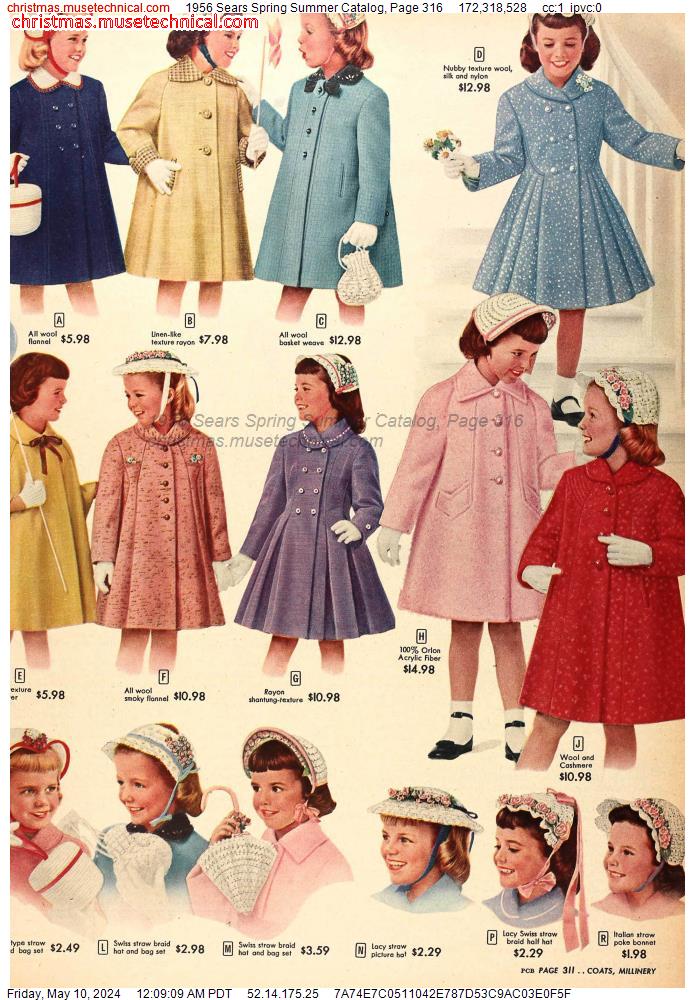 1956 Sears Spring Summer Catalog, Page 316