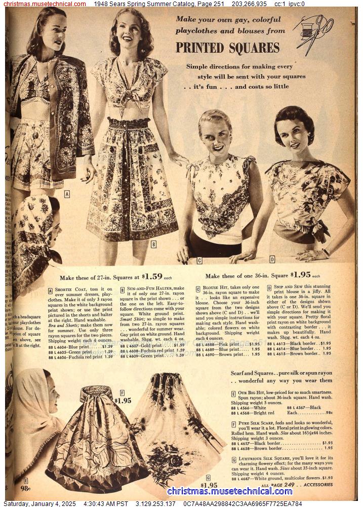 1948 Sears Spring Summer Catalog, Page 251