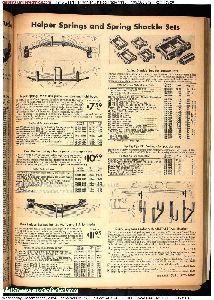 1946 Sears Fall Winter Catalog, Page 1115