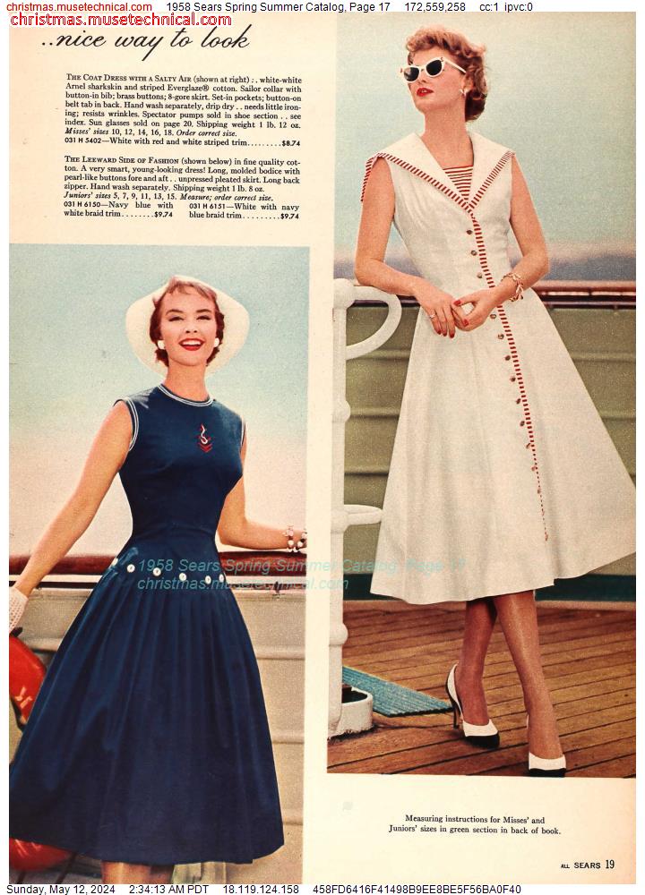 1958 Sears Spring Summer Catalog, Page 17