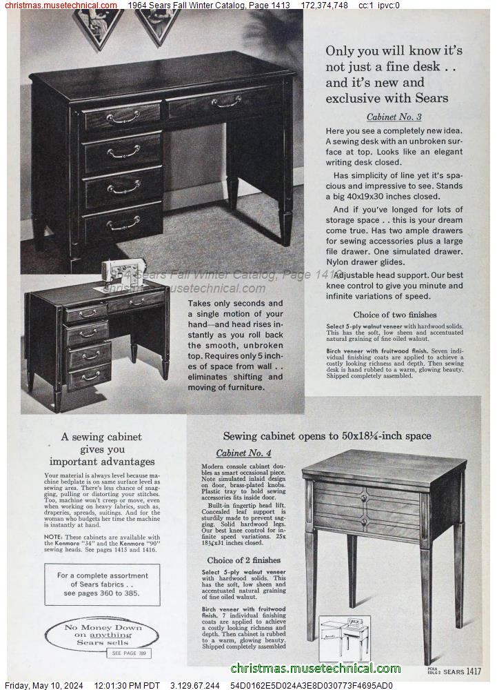 1964 Sears Fall Winter Catalog, Page 1413