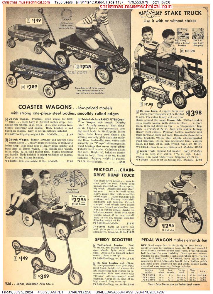 1950 Sears Fall Winter Catalog, Page 1137