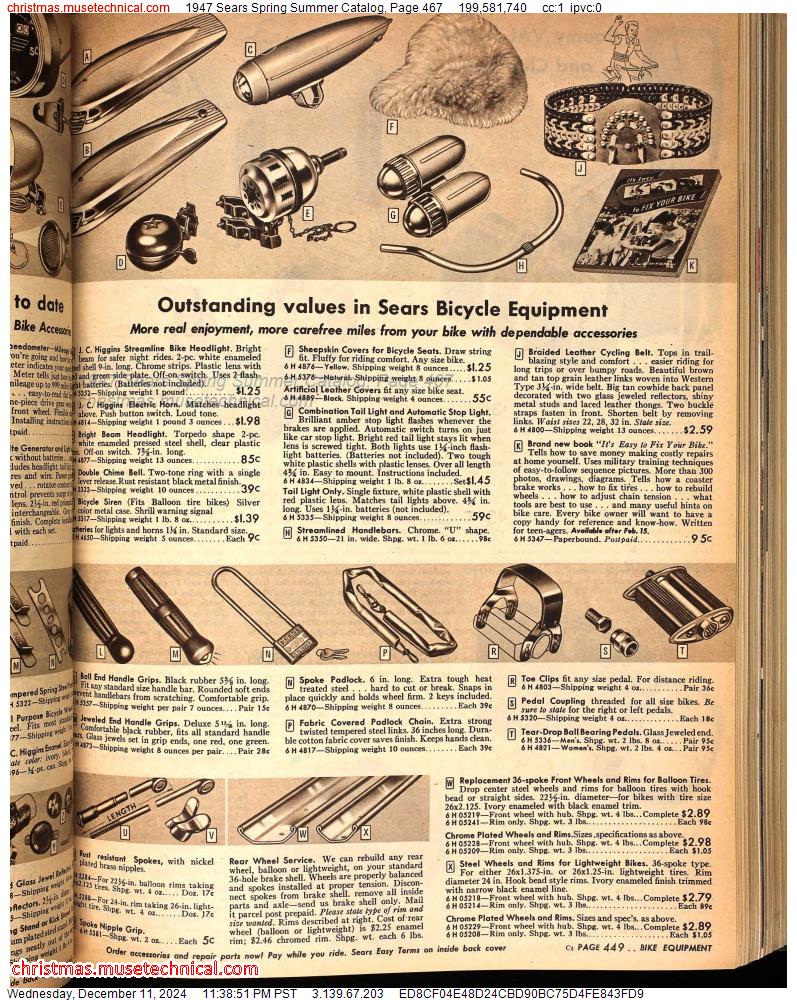 1947 Sears Spring Summer Catalog, Page 467