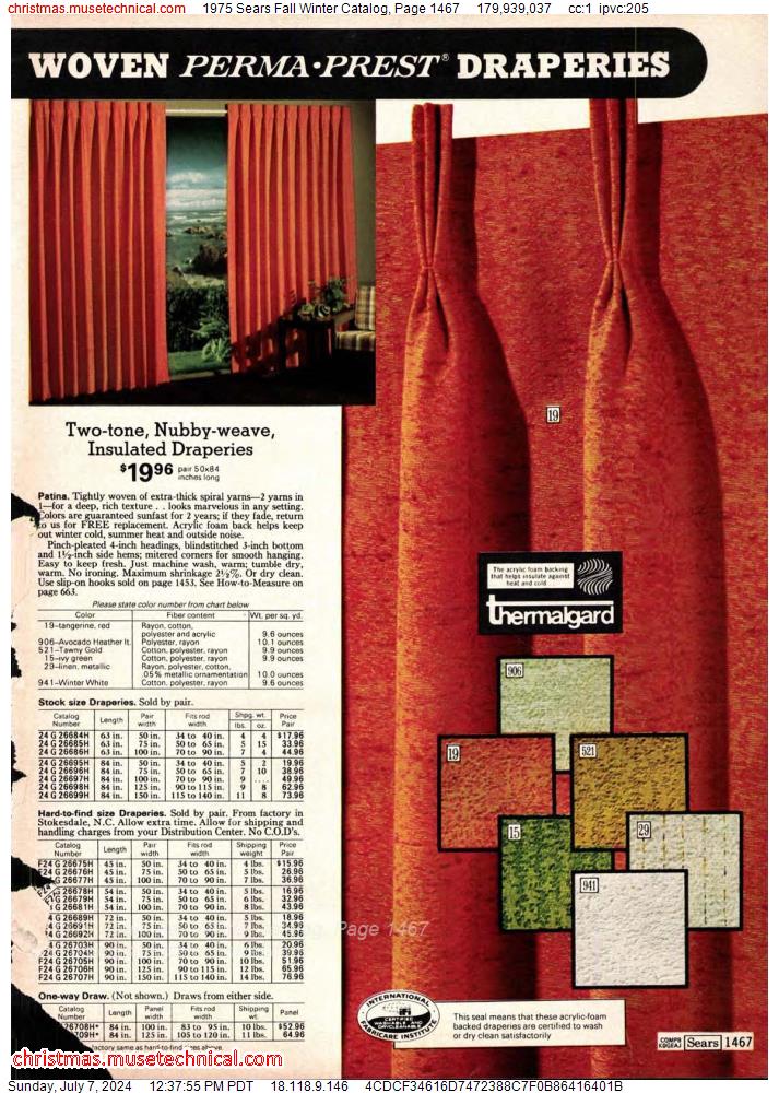 1975 Sears Fall Winter Catalog, Page 1467