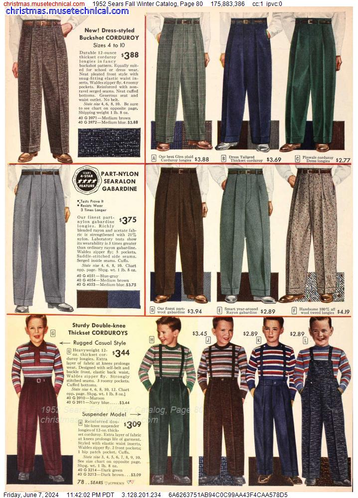 1952 Sears Fall Winter Catalog, Page 80