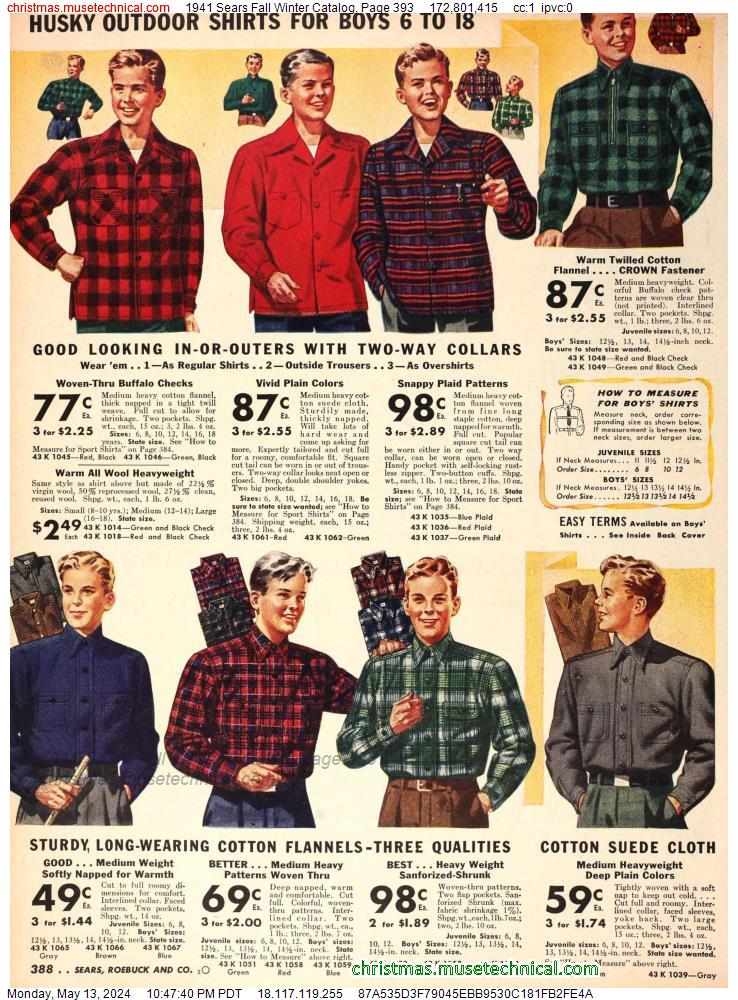 1941 Sears Fall Winter Catalog, Page 393