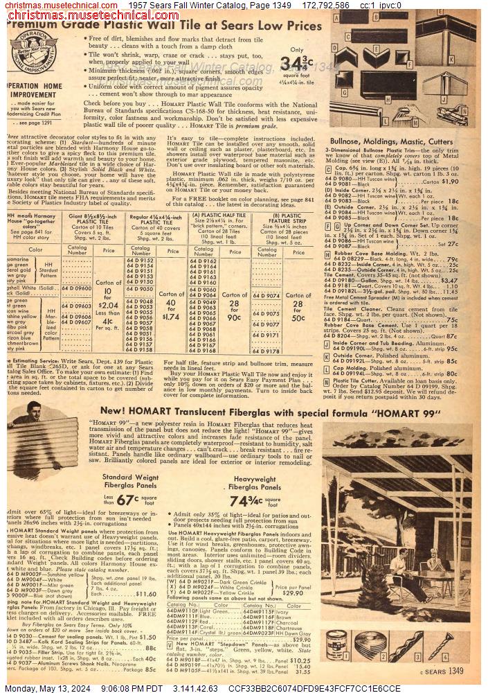 1957 Sears Fall Winter Catalog, Page 1349