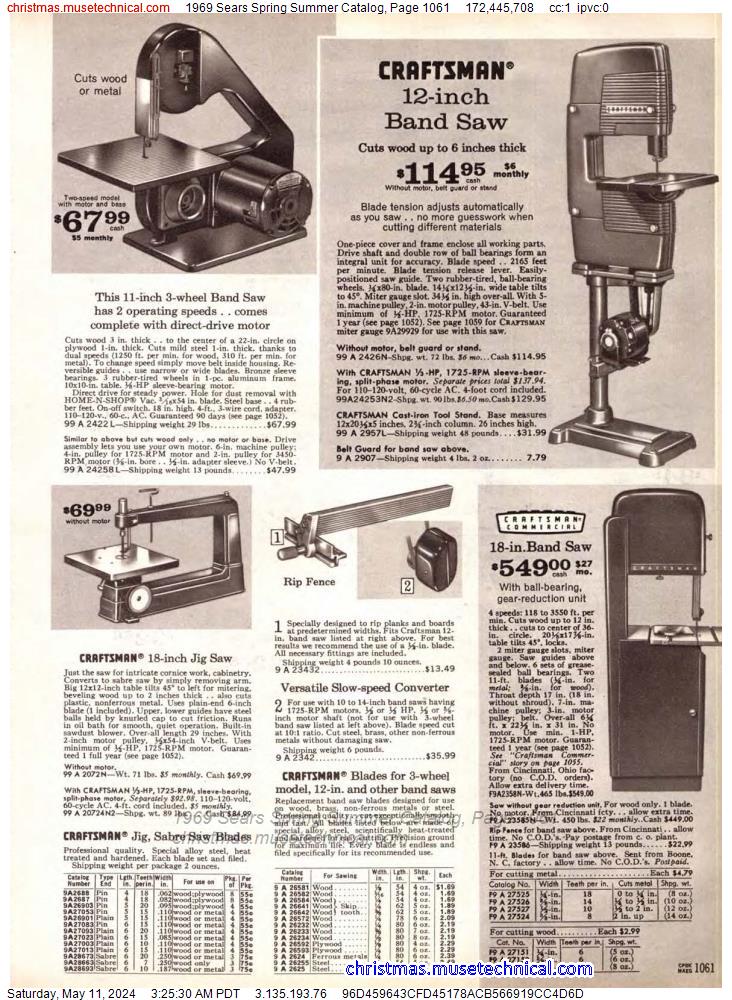 1969 Sears Spring Summer Catalog, Page 1061