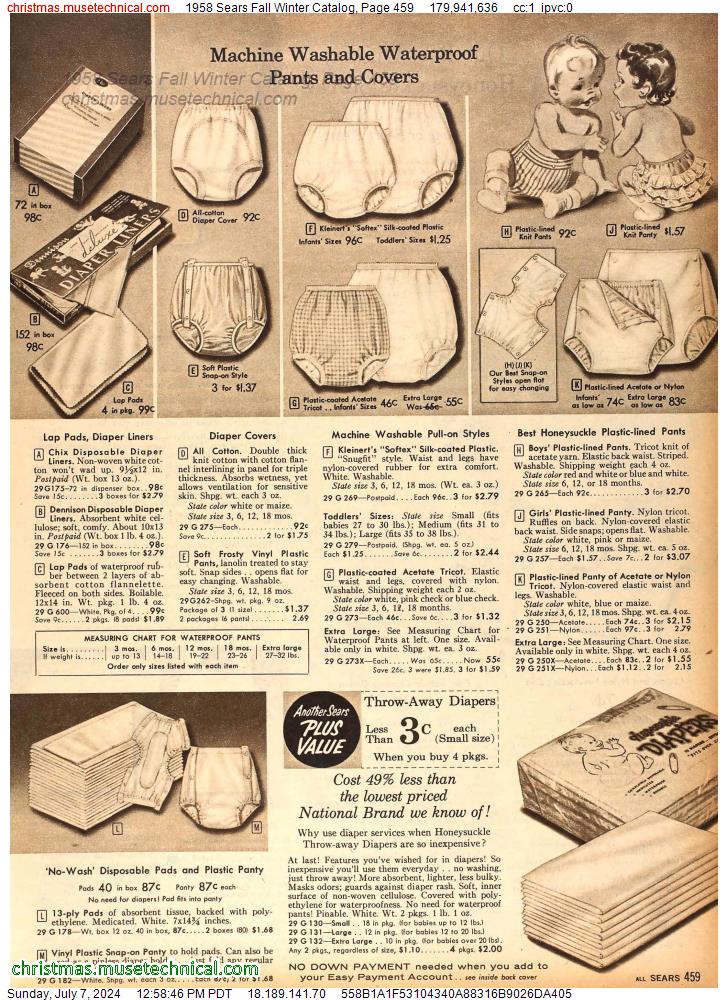 1958 Sears Fall Winter Catalog, Page 459