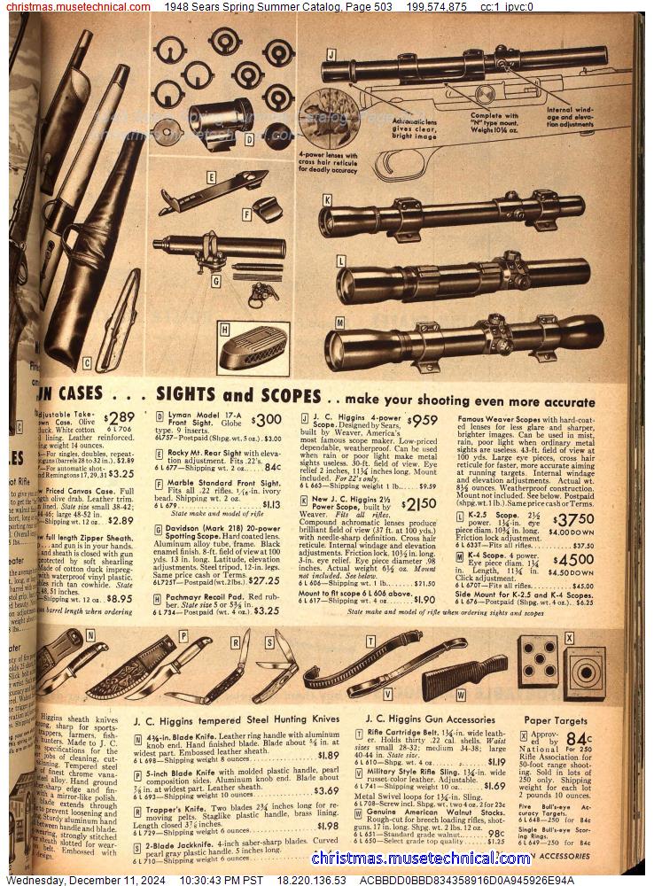 1948 Sears Spring Summer Catalog, Page 503