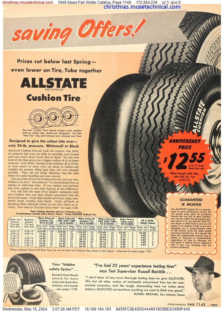 1949 Sears Fall Winter Catalog, Page 1149